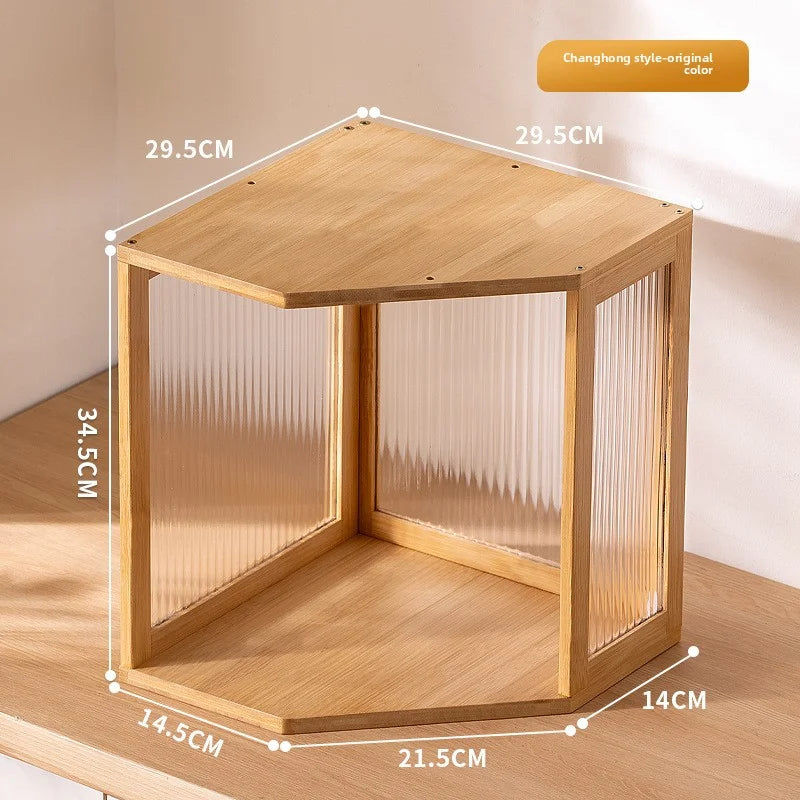 Rattan Coffee Table with Fluted Glass, Minimalist Side Table for Small Spaces, Black Wabi-Sabi Living Room Furniture, Retro Modern